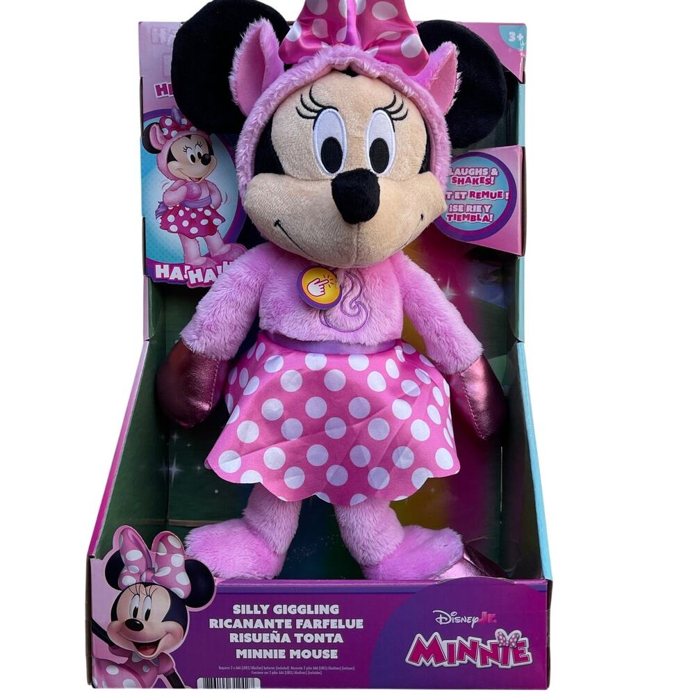 New Disney Jr. Minnie Mouse 20 Inch Interactive Silly Giggling Plush Ages 3 +